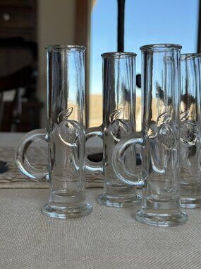 Limoncello Clear Shot Glasses with handles. Set of 6